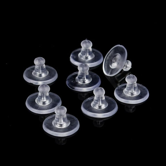 MUSEYA 100Set Clear Earring Backs Safety Backs for Studs Comfortable to Wear