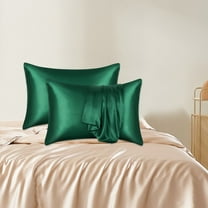 InsCrazy Pillow Cover, King Size, 2 Pcs Emulation Silk Satin Pillowcase Comfortable Pillow Cover Pillowcase for Bed Throw Hair Beauty Pillow Covers