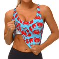 thumbnail image 3 of Fotbe Cartoon Crabs Sujetador Deportivo Largo sin Aros para Mujer con Almohadillas y Soporte Medio, Transpirable y Absorbente, Camiseta Tipo Chaleco o Tank Top-XX-Large, 3 of 8