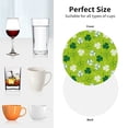 thumbnail image 6 of Lsque St Patrick's Day7 Pattern 4" Drink Coasters Set of 4, PVC Leather Absorbent Coasters, Table Coaster Set Decorative Coffee Cup Coasters Housewarming Gift -Round Shape, 6 of 6