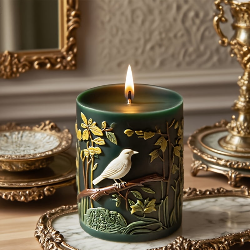 Birdie Cheer Candle Mold – Charming Bird & Twig Design with Rose Detail. Durable & Easy-to-Use Silicone Mold for DIY Candles, Soap, and Home Decor Crafts. Ideal for Soap Making Supplies, Creative & F