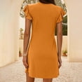 thumbnail image 4 of Afdoent Womens Dresses Summer Ladies Beach Dress Loose Fit Deep V Neck Mini Dress With Ruffled Sleeves For Relaxed Style Fashion Trendy 2025, 4 of 6