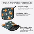 thumbnail image 3 of Yayeee Oven Mitts and Pot Holder Set of 2 Heat Resistant Kitchen Gloves Baking Hot Pad, Green Floral Oranges, 3 of 5