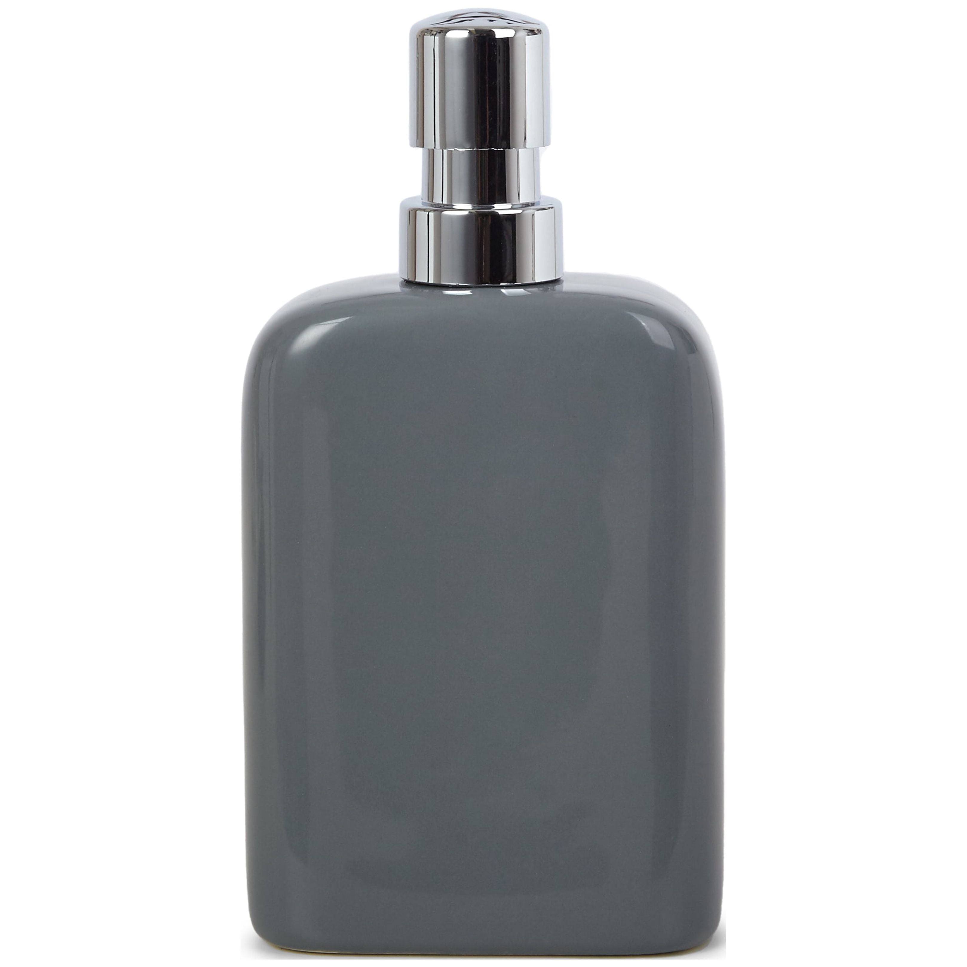 Mainstays Liquid Soap Pump with Sponge Caddy, Gray Ceramic, Single, Well Suited to Kitchen Organization and Accessibility
