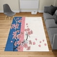 thumbnail image 2 of Japanese Turkish Area Rug, Romantic Sakura Blooms Flowers Petals Spring Wind Eastern Nature Theme, Soft Carpet for Living Room Decor with Distressed Look, 2.6' x 5', Pastel Pink, by Ambesonne, 2 of 4