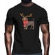 thumbnail image 2 of Camisetas gráficas informales de manga corta con astas de reno y perro navideño para hombre, 2 of 8