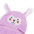 thumbnail image 4 of Hooded Baby Bath Towel Water Absorption Coral Fleece Cartoon Soft Infant Bath Towel Purple, 4 of 4