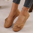 thumbnail image 5 of Women Knotted Bow Ballet Flats, Soft Textured Round Toe Slip‑on Casual Flat Shoes, Comfort Walking Footwear, 5 of 9