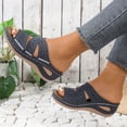 thumbnail image 6 of Jsaierl Women's Orthopedic Wedge Slide Sandals, Cross Strap Open Toe Sandals with Arch Support, Comfortable Non-Slip Summer Shoes for Casual Walking & Daily Wear, 6 of 8