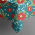 thumbnail image 5 of Pioneer Flower Floral Print Pattern Square Tablecloth, Waterproof Wipeable Spillproof Washable Table Cover for Home Kitchen Party Decor, 52"x52", 5 of 6