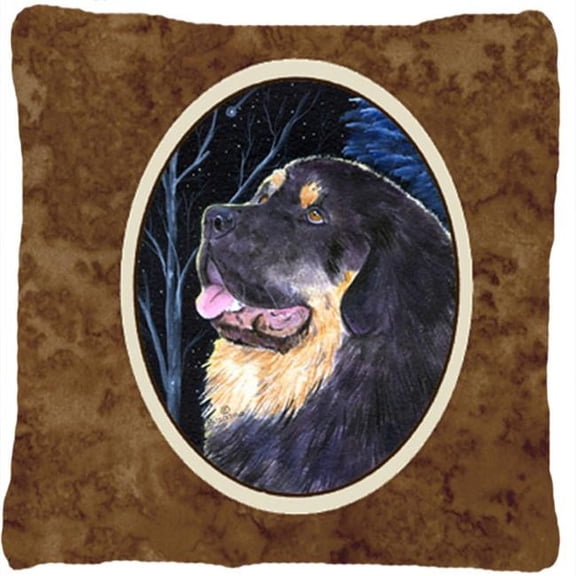 Starry Night Tibetan Mastiff Decorative Indoor & Outdoor Fabric Pillow
