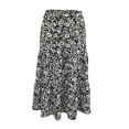 thumbnail image 4 of Falda George para Mujer Larga con Elástico en Cintura Estampado Hojas Negro Talla M, 4 of 4