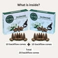 thumbnail image 3 of Jasmine Backflow Incense Cones - Total 20 Incense Cones Waterfall - Dual Pack of 10 Incense Backflow Cones - Waterfall Incense Cones - Incense Waterfall Cones, 3 of 10