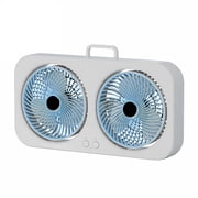HIBIBUD Window Fan for Bedroom, 15.7 Inch 2 Speed Individual 180 Degree Rotating Fan Heads, Auto-Locking Expanders, Window Exhaust Fan, Removable Bug Screen