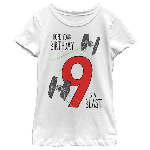 Girl's Star Wars TIE Fighter 9th Birthday Blast Graphic T-Shirt