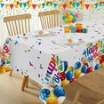 thumbnail image 2 of Happy Birthday Tablecloth Rectangle 60 x 102 Inch Colorful Balloons Confetti Stain Resistant Wrinkle Free Table Cloth, Fabric Table Cover for Dining, Party, Indoor, Outdoor Decoration, 2 of 7