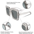thumbnail image 5 of FEISEDY Women Sparkling Crystal Sunglasses Oversized Square Thick Frame B2283, 5 of 9