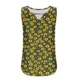 thumbnail image 7 of JTZGDY Tank Tops for Women Cute Summer Floral Print Sleeveless Ruched Pleated Keyhole Cutout Tunic Blouse Trendy Cozy Graphic Cami Shirts Yellow M, 7 of 7
