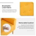 thumbnail image 7 of Modern Accent Chair Single Sofa, Comfy Fabric Upholstered Arm Chair Living Room with Solid Wood Feet for Living Room,Bedroom(Yellow), 7 of 7