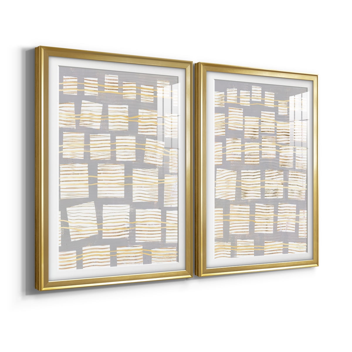 Wexford Home Networks I Premium Framed Print, 22.5" x 30.5" - Ready to Hang, Gold (Set of 2)