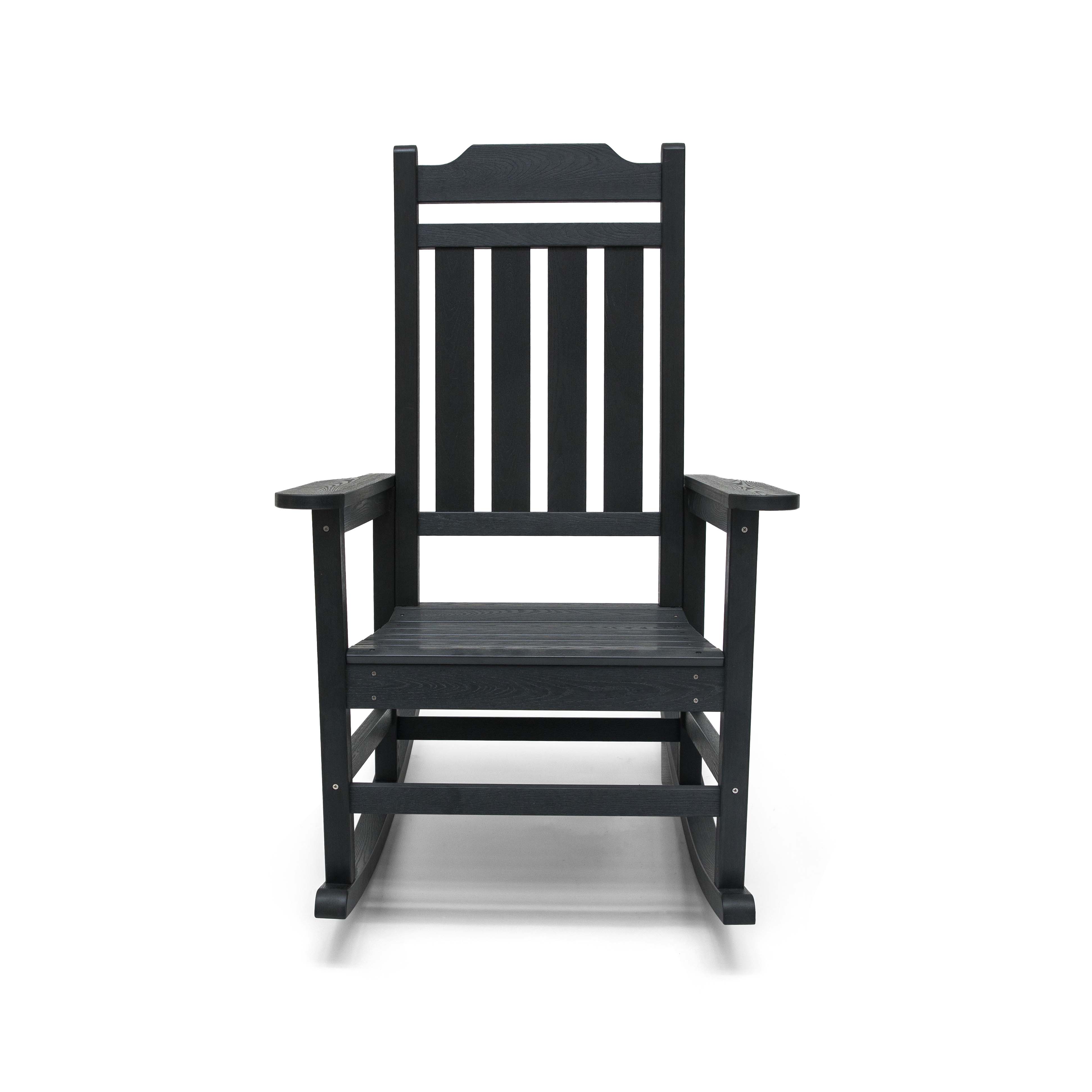 Black All Weather Indoor-Outdoor Two Rocking Chairs and Side Table (3Pc SET) - image 3 of 15