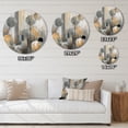 thumbnail image 4 of Designart "Abstract Harmony Shapes and Lines II" Abstract Marble Metal Round Wall Art Prints, 4 of 5