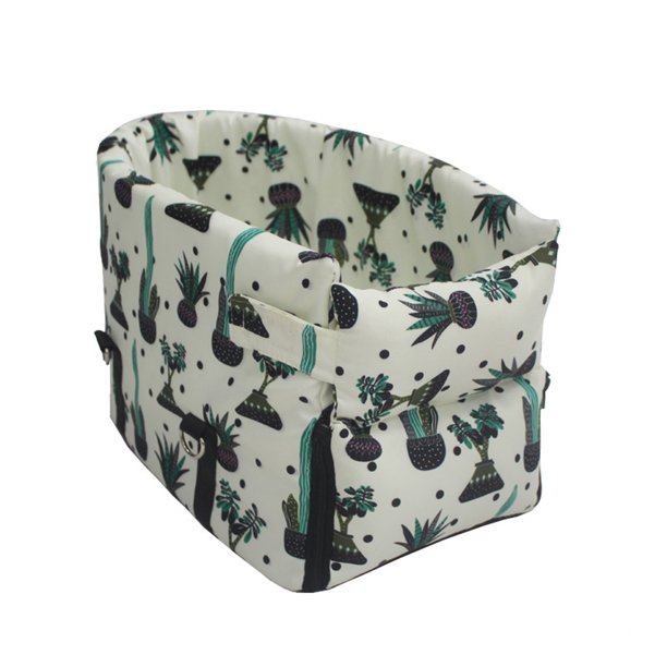 Caja de reposabrazos para asiento de coche seguro para perros Booster Pet Carriers Kennel Bed Bag (Planta) Sywqhk Arte deco