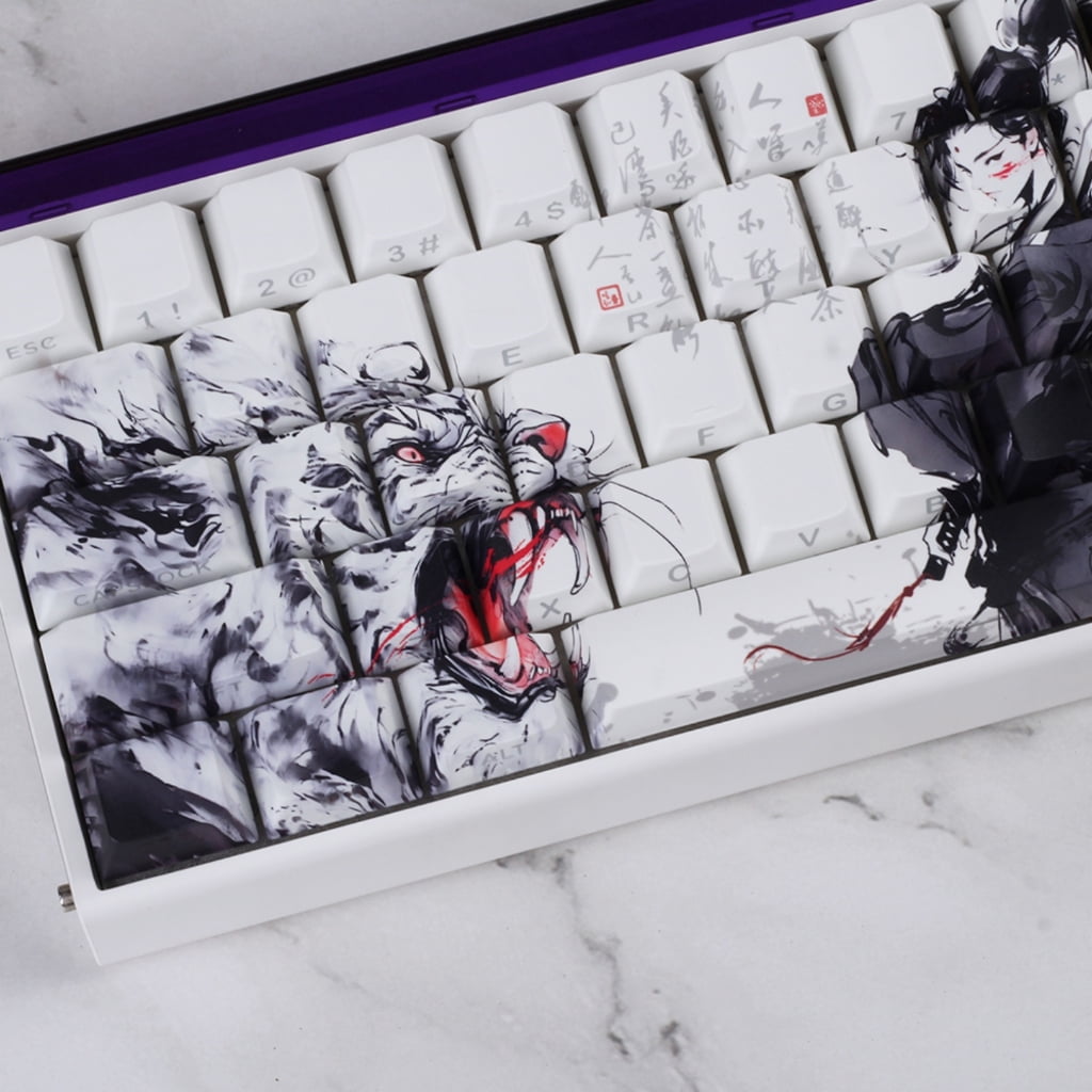 Anti Slip PBT Keycaps Dragon Theme Side Printing For Most Mechanical Keyboards 60% 68% Pattern
