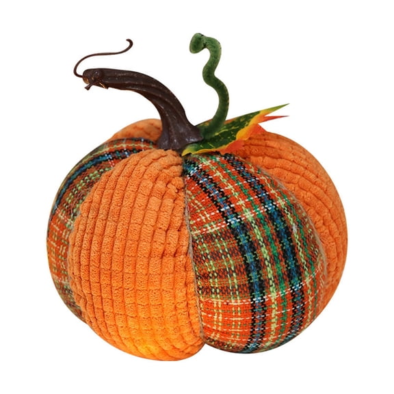 Halloween Pumpkin Fabric Plush Decor, Colorful Cloth Art Harvest Festival Pumpkin Figurines for Fall Thanksgiving Tabletop Shelf Mantel Centerpiece Scene Setting Home Accent