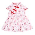 thumbnail image 1 of Bébés Filles Cheongsam Robe Classique d'Été Imprimé Floral dans la Saint-Valentin 6M-4Y, 1 of 6