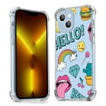 thumbnail image 1 of Chat Expression Set Clear Case for iPhone 13,Aesthetic Art Design Case for Men Women,Unique Soft Transparent TPU Bumper Case Cover, 1 of 5