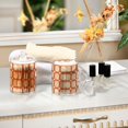 thumbnail image 4 of Yayeee 4 Pack Qtip Holder Bathroom Cotton Swab Canister with Lid Clear Dispenser Set, Beige Geometric, 4 of 6