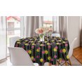 thumbnail image 1 of Floral Round Tablecloth, Romantic Rose Bundles Prettily Arranged on Colorful Vertical Stripes, Circle Table Cloth Cover for Dining Room Kitchen Decor, 60", Charcoal Grey Multicolor, by Ambesonne, 1 of 1