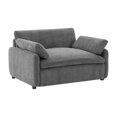 thumbnail image 5 of 50*43" Oversized Chenille Single Sofa Chair, Wide and Deep Seat Accent Chair, Modern Upholstered Comfy Armchair, Couch Lounge with Pillows for Living Room&Apartment (Gray), 5 of 11