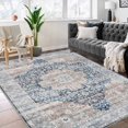 thumbnail image 3 of Garvee 5x7 Area Rugs for Living Room, Non Slip Machine Washable Retro Rugs Low Pile Stain Resistant Print Rugs Vintage Soft Nursery Carpet for Bedroom Dining Room Home Office, Blue, 3 of 10
