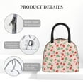 thumbnail image 4 of Yiaed Strawberry And Flowers Print Lunch Bag Adult Insulated Lunch Box, Leakproof Cooler Food Lunch Containers Reusable High Capacity Lunch Tote Bags-One Size, 4 of 6