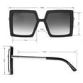 thumbnail image 4 of Martha Stewart Women's MS147 Oversized UVA and UVB Protective Square Fashion Sunglasses, 54mm, 4 of 5