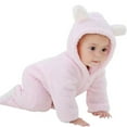 thumbnail image 3 of Newborn Baby Cartoon Bear Snow Jacket Winter Coat Fleece Hooded Jumpsuit, 3 of 4