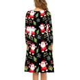 thumbnail image 3 of FKELYI Cartoon Christmas Santa Women Dresses Size XL Lightweight Women's Wear to Work Dresses Midi Soft Long Sleeve Swing Party Dress for Hoilday, 3 of 4