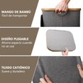 thumbnail image 3 of Cesto de la Ropa Portátil Grande de 105L con Tapa Cesto de la Ropa Plegable con Tapa Ahorra Espacio en Taquillas, Dormitorios y Lavanderías, Adecuado Para Viajar, uso Doméstico (Gris), 3 of 9