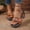 Brown, variant on Women's Ethnic Buckle Platform Slides Non-slip Soft Sole Open-Toe Summer Footwear Brown 35