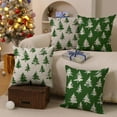 thumbnail image 5 of Christmas Pillow Covers 18x18 Inch Set of 2 Green Christmas Tree Decorative White Throw Pillows Winter Christmas Decor for Home Couch ST-011B18, 5 of 6
