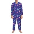 thumbnail image 3 of Kdxio Space Men’s Pajama Set Pajamas For Men 2 Piece PJ Set with Men Pajama Pants and Long Sleeve T-Shirt Lounge Set-XX-Large, 3 of 7