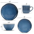 thumbnail image 5 of Elanze Designs Reactive Glaze Ceramic Stoneware Dinnerware 16 Piece Set - Service for 4, Cobalt Blue, 5 of 5