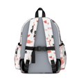 thumbnail image 3 of Cat and Heart White Pattern Backpack for School, Cute School Bag with Adjustable Shoulder Straps and Padded Back, 13.4"x11"x4.7", 3 of 5