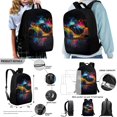 thumbnail image 2 of ZUXONGSY Colorful Splatter Paint Turtles Print Boys Girls School Bag Set 4 Pcs Backpack with Lunch Box Pencil Case and Water Bottle Holder, Middle School Student Schoolbag Bookbag Set, 2 of 6