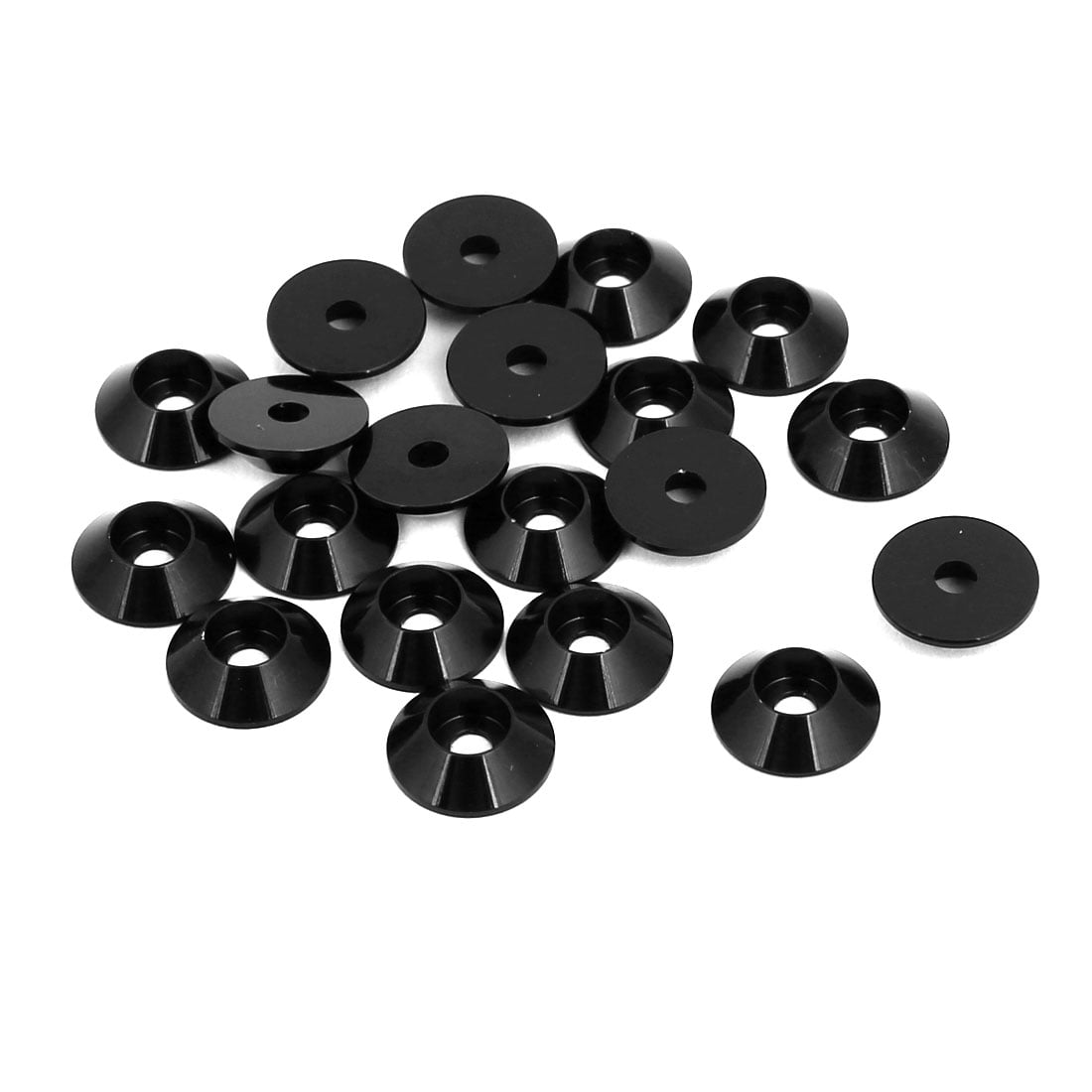 M2 Aluminium Alloy Cone Shaped Round Cup Fender Bumper Washer Black