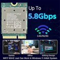 thumbnail image 4 of Tarjeta WiFi Inalámbrica Tri Band WiFi7 QCNCM865 Bluetooth 5.4 Adaptador de Red Inalámbrico de 2,4 G/5 G/6 Ghz para Antena Win11, 4 of 7