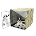 thumbnail image 5 of Abstract Dog Crate Cover, Modern Geometric Formless Circles in Soft Ovals Round Shapes Retro Young, Easy to Use Pet Kennel Cover Small Dogs Puppies Kittens, 7 Sizes, Pale Yellow Apricot, by Ambesonne, 5 of 6
