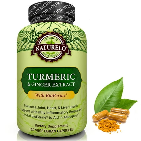 Turmeric Powder with Ginger Extract - Added BioPerine for Better Absorption - 120 Capsules